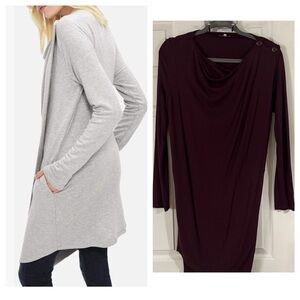 Splendid Crossover Cardigan Sweater in Maroon